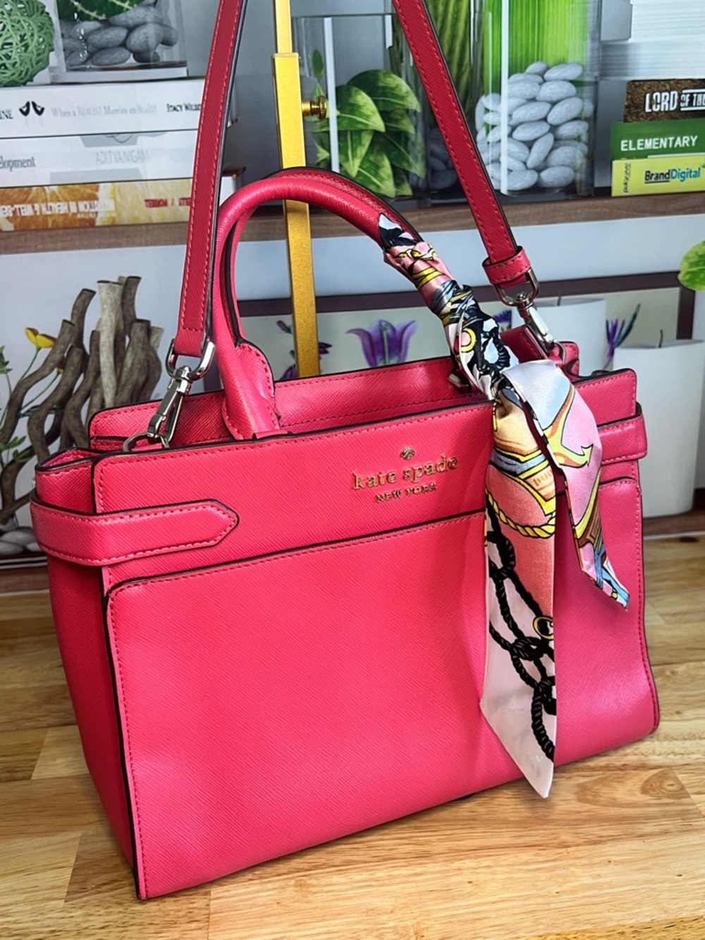 Kate Spade Medium Staci Satchel in Watermelon Gelato Crossbody - Picture 12 of 12
